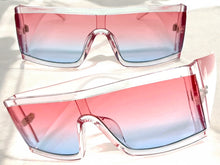 Exaggerated Classy Elegant Modern Rerto Shield Style SUNGLASSES Thick Pink Frame 48484