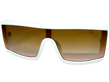 Exaggerated Classy Elegant Modern Rerto Shield Style SUNGLASSES Thick White Frame 48484