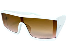 Exaggerated Classy Elegant Modern Rerto Shield Style SUNGLASSES Thick White Frame 48484