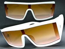 Exaggerated Classy Elegant Modern Rerto Shield Style SUNGLASSES Thick White Frame 48484