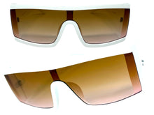 Exaggerated Classy Elegant Modern Rerto Shield Style SUNGLASSES Thick White Frame 48484