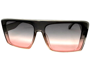 Oversized Classy Elegant Modern Rerto Shield Style SUNGLASSES Large Gray Frame 9523