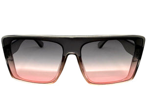 Oversized Classy Elegant Modern Rerto Shield Style SUNGLASSES Large Gray Frame 9523