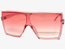 Oversized Exaggerated Modern Rerto Shield Style SUNGLASSES Large Pink Frame E1463