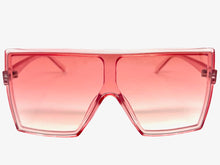 Oversized Exaggerated Modern Rerto Shield Style SUNGLASSES Large Pink Frame E1463