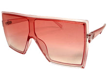Oversized Exaggerated Modern Rerto Shield Style SUNGLASSES Large Pink Frame E1463