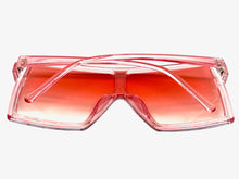 Oversized Exaggerated Modern Rerto Shield Style SUNGLASSES Large Pink Frame E1463