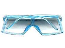 Oversized Exaggerated Modern Rerto Shield Style SUNGLASSES Large Blue Frame E1463