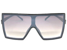 Oversized Exaggerated Modern Rerto Shield Style SUNGLASSES Large Black Frame E1463