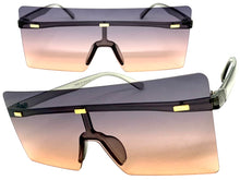 Oversized Exaggerated Modern Rerto Shield Style SUNGLASSES Large Gray Frame E1513