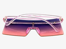 Oversized Exaggerated Modern Rerto Shield Style SUNGLASSES Large Purple Frame E1513
