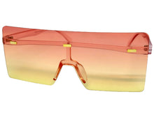 Oversized Exaggerated Modern Rerto Shield Style SUNGLASSES Large Pink Frame E1513