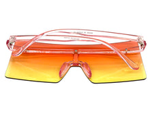 Oversized Exaggerated Modern Rerto Shield Style SUNGLASSES Large Pink Frame E1513