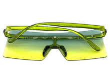 Oversized Exaggerated Modern Rerto Shield Style SUNGLASSES Large Green Frame E1513