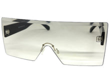 Oversized Exaggerated Modern Rerto Shield Style SUNGLASSES Large Black Frame 8006