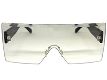 Oversized Exaggerated Modern Rerto Shield Style SUNGLASSES Large Black Frame 8006