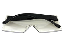 Oversized Exaggerated Modern Rerto Shield Style SUNGLASSES Large Black Frame 8006