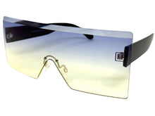 Oversized Exaggerated Modern Rerto Shield Style SUNGLASSES Large Teal Frame 8006