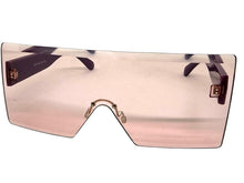 Oversized Exaggerated Modern Rerto Shield Style SUNGLASSES Large Purple Frame 8006