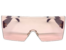 Oversized Exaggerated Modern Rerto Shield Style SUNGLASSES Large Purple Frame 8006