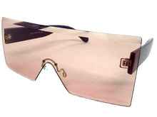 Oversized Exaggerated Modern Rerto Shield Style SUNGLASSES Large Purple Frame 8006