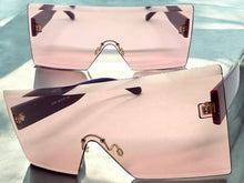 Oversized Exaggerated Modern Rerto Shield Style SUNGLASSES Large Purple Frame 8006