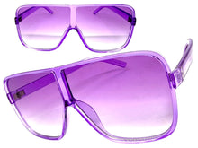 Oversized Exaggerated Modern Rerto Shield Style SUNGLASSES Large Purple Frame E1601