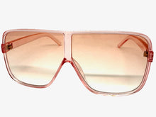 Oversized Exaggerated Modern Rerto Shield Style SUNGLASSES Large Pink Frame E1601