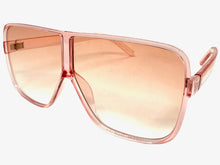 Oversized Exaggerated Modern Rerto Shield Style SUNGLASSES Large Pink Frame E1601