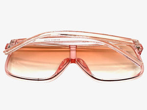 Oversized Exaggerated Modern Rerto Shield Style SUNGLASSES Large Pink Frame E1601