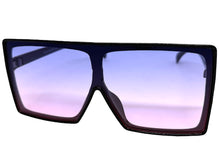 Oversized Classy Elegant Modern Rerto Shield Style SUNGLASSES Large Black Frame 7803