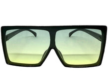 Oversized Classy Elegant Modern Rerto Shield Style SUNGLASSES Large Black Frame 7803