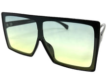 Oversized Classy Elegant Modern Rerto Shield Style SUNGLASSES Large Black Frame 7803