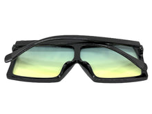 Oversized Classy Elegant Modern Rerto Shield Style SUNGLASSES Large Black Frame 7803