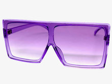 Oversized Classy Elegant Modern Rerto Shield Style SUNGLASSES Large Purple Frame 7805