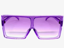 Oversized Classy Elegant Modern Rerto Shield Style SUNGLASSES Large Purple Frame 7805