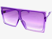 Oversized Classy Elegant Modern Rerto Shield Style SUNGLASSES Large Purple Frame 7805
