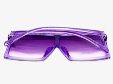 Oversized Classy Elegant Modern Rerto Shield Style SUNGLASSES Large Purple Frame 7805