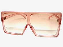 Oversized Classy Elegant Modern Rerto Shield Style SUNGLASSES Large Pink Frame 7805