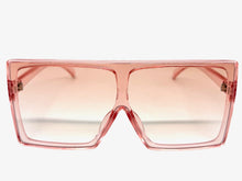 Oversized Classy Elegant Modern Rerto Shield Style SUNGLASSES Large Pink Frame 7805