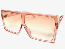 Oversized Classy Elegant Modern Rerto Shield Style SUNGLASSES Large Pink Frame 7805