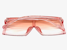 Oversized Classy Elegant Modern Rerto Shield Style SUNGLASSES Large Pink Frame 7805