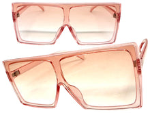 Oversized Classy Elegant Modern Rerto Shield Style SUNGLASSES Large Pink Frame 7805