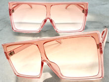 Oversized Classy Elegant Modern Rerto Shield Style SUNGLASSES Large Pink Frame 7805
