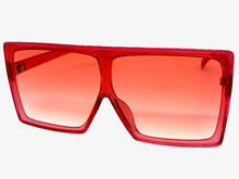Oversized Classy Elegant Modern Rerto Shield Style SUNGLASSES Large Red Frame 7805