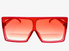 Oversized Classy Elegant Modern Rerto Shield Style SUNGLASSES Large Red Frame 7805
