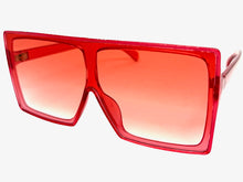 Oversized Classy Elegant Modern Rerto Shield Style SUNGLASSES Large Red Frame 7805