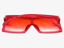Oversized Classy Elegant Modern Rerto Shield Style SUNGLASSES Large Red Frame 7805