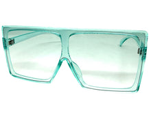 Oversized Classy Elegant Modern Rerto Shield Style SUNGLASSES Large Aqua Frame 7805