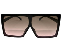 Oversized Classy Elegant Modern Rerto Shield Style SUNGLASSES Large Black Frame 7803